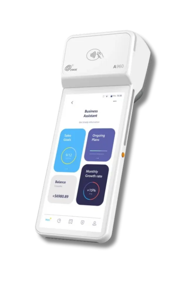 Terminal de paiement mobile PAX A960 avec imprimante thermique