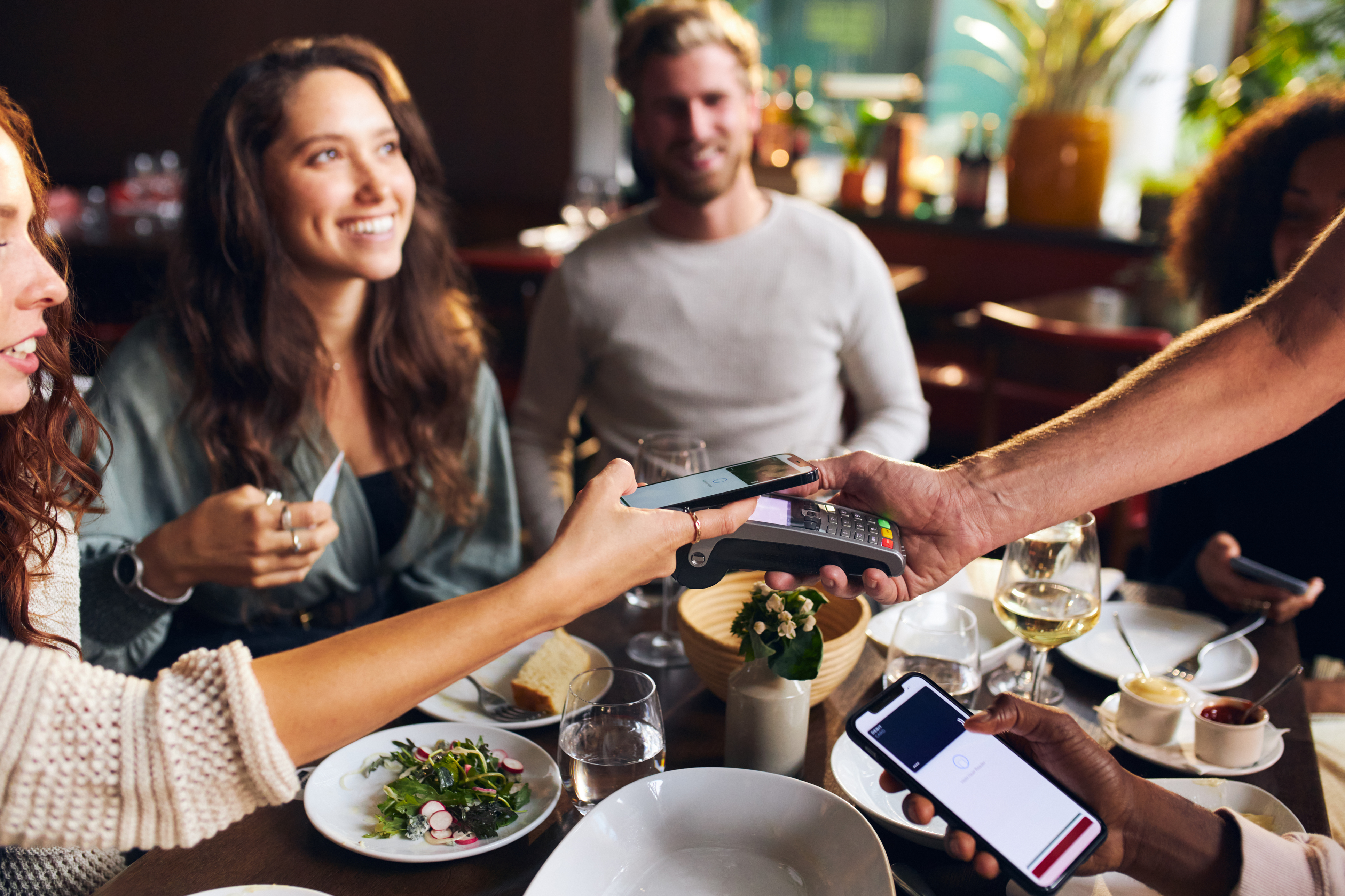 Paiement via mobile dans un restaurant